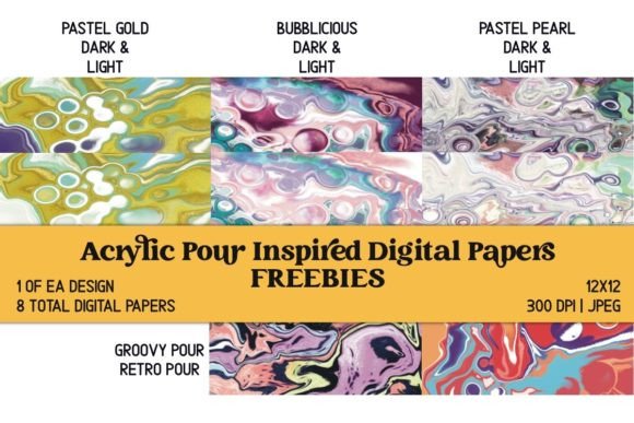 Acrylic Pour Digital Paper FREEBIES: Elevate Your Creative Projects