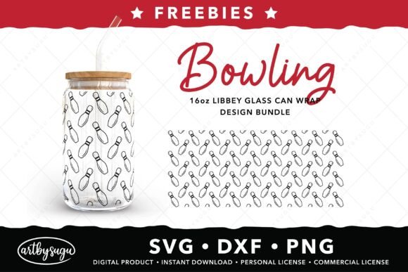 Bowling Libbey Glass Can Svg Freebies: Creative Design Assets