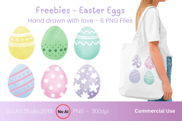Charming Freebies Easter Eggs - Hand Drawn for Your Projects