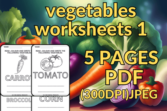 Creative Design Assets: Vegetables Worksheets 1 Freebies