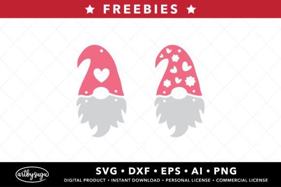 Cute Valentines Gnome Earrings SVG: Free Design Files