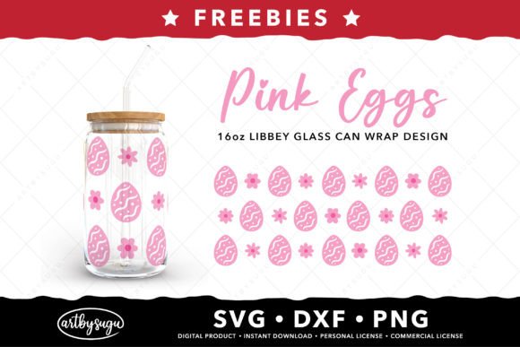 Easter Eggs Can Glass Wrap Freebies Svg