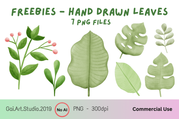 Hand Drawn Leaves: Free Design Assets