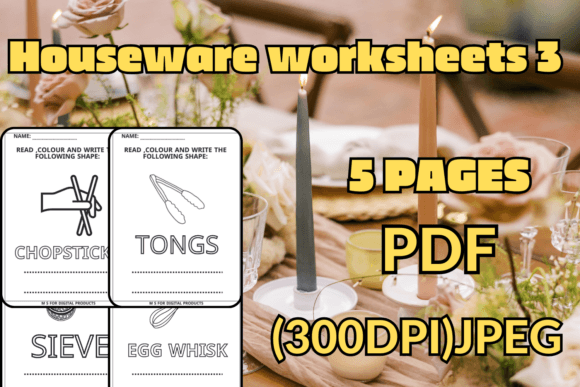 House Ware Worksheets 3: Free Design Assets for Creative Projects