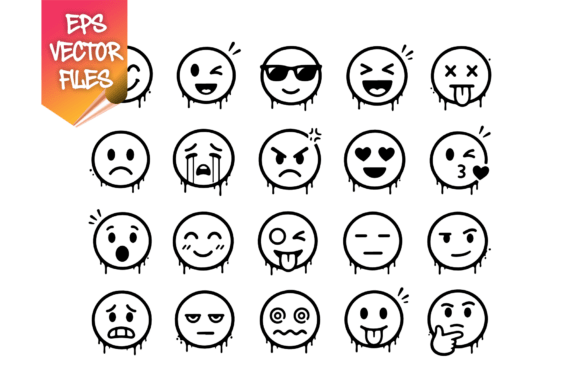 Minimal Drip Emoji Icon Set - Freebies