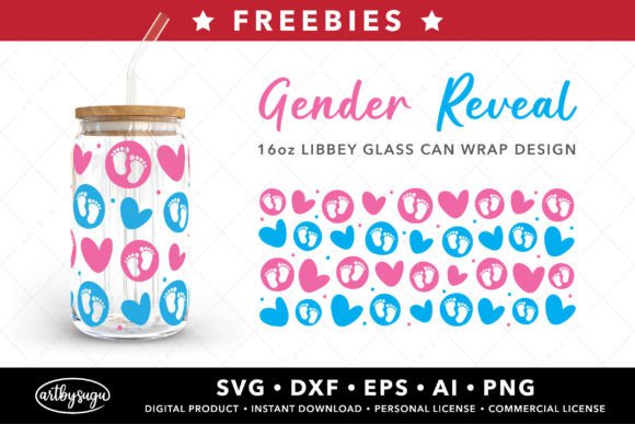 Pink or Blue Libbey Can Wrap Freebies for Creative Designers