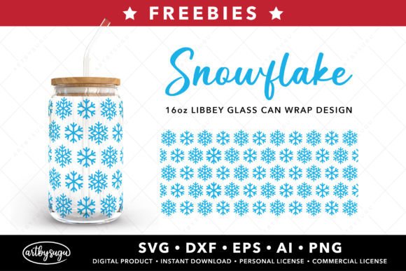 Snowflake Libbey Can Wrap SVG: Professional Design Assets