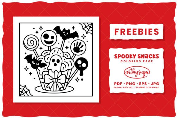 Spooky Snacks Coloring Pages: A Design Asset for Halloween Creativity