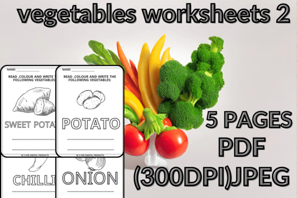 Vegetables Worksheets 2 Freebies: A Design Asset for Visual Learning